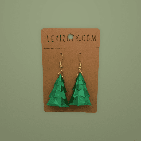 3D Printed Christmas Tree Earrings